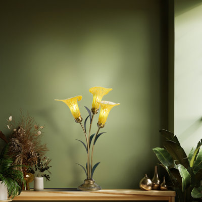 23.5"H Hand Blown Glass 3 Calla Lily Uplight Accent Lamp - 