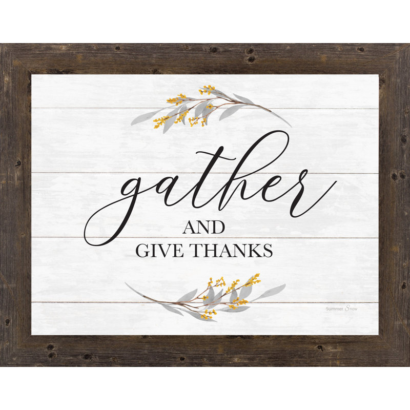 «Gather and donner Merci» - cadre photo, impression d'art textuel