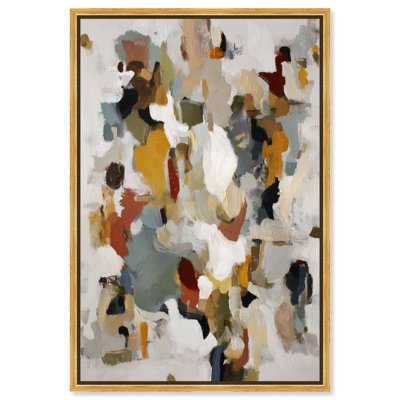 «Linen Taupe Flow II», reproduction d'art sur toile par Art Remedy, cadre doré, 20 x 30