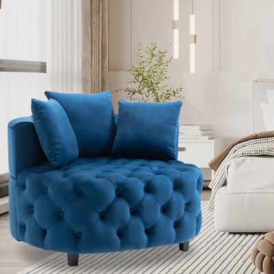 Velvet Seat Reception Chair with Wood Frame