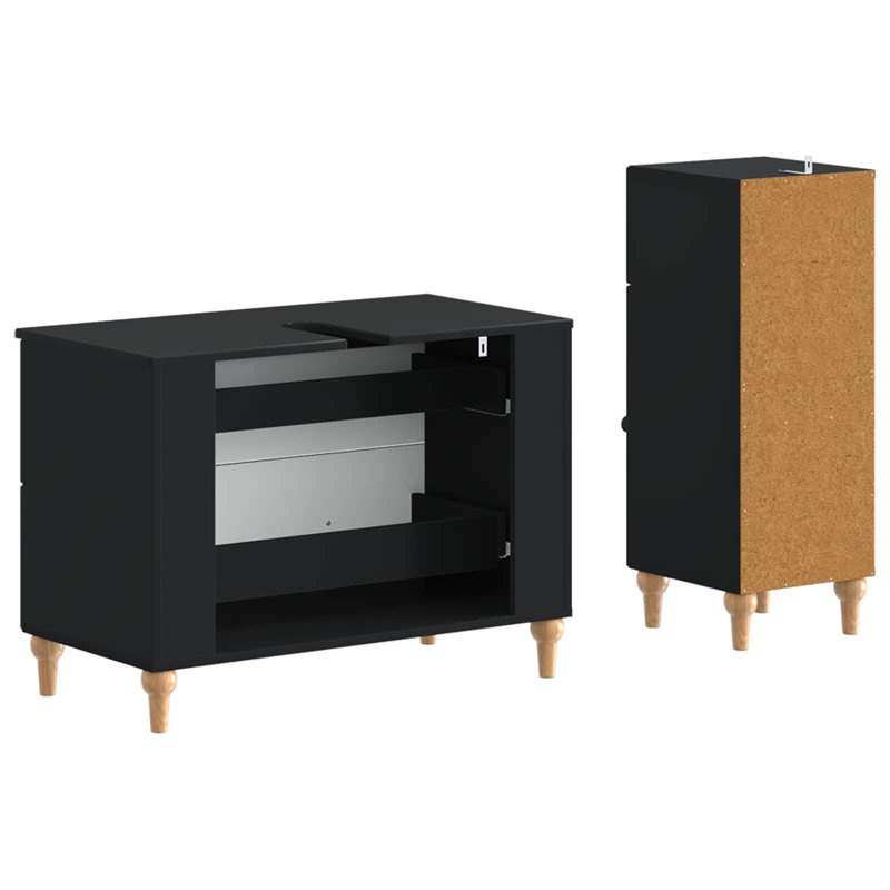 Bathroom Storage Furniture Set, Black
