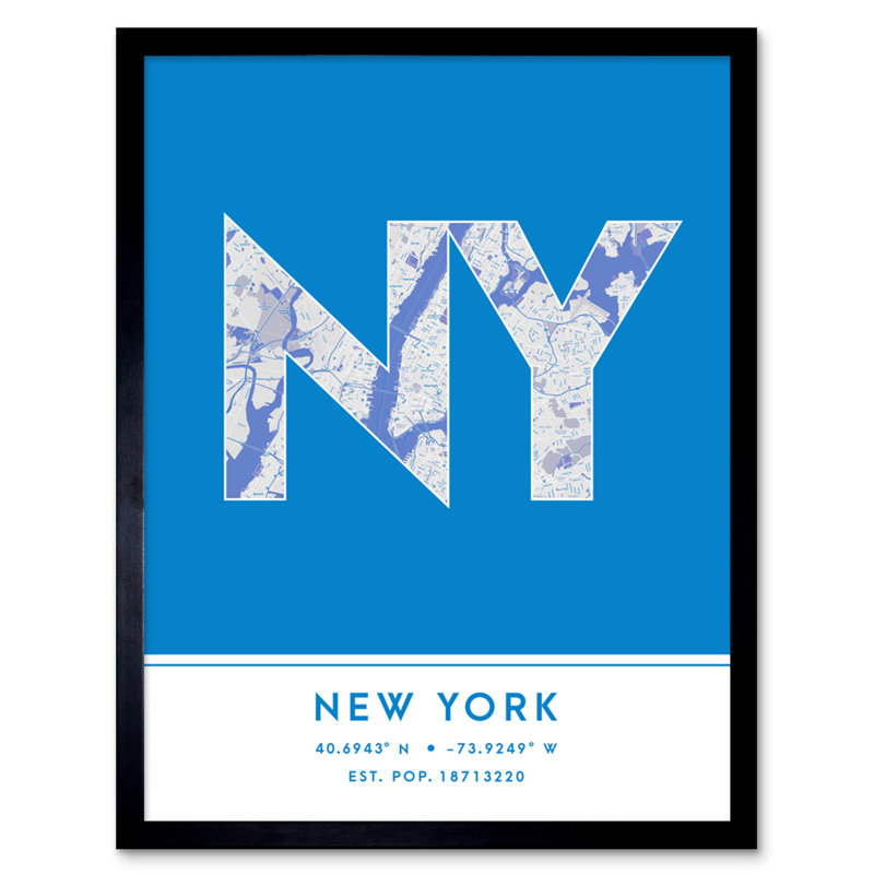 New York NYC United States City - Single Picture Frame Typography