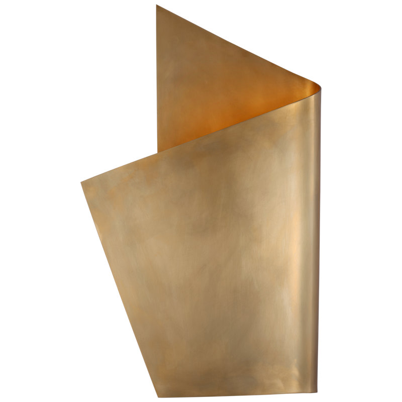 Kelly Wearstler Piel Left Wrapped Sconce, Antique Brass