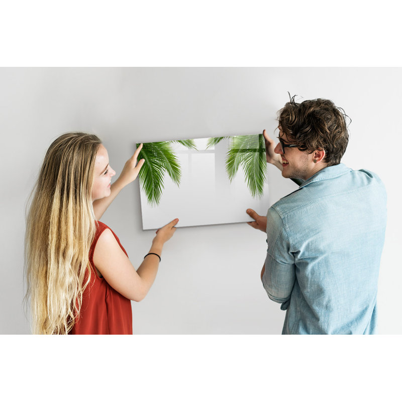 Magnetic Memo Board Whiteboard - 60 x 40 cm - Includes Marker and Magnets - Palm nature leaves