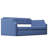 Upholstered Daybed With Trundle, Twin, Blue - Linen Covered, Robust Wood Slat Framework Twin Upholstery, Firm Support-146598938