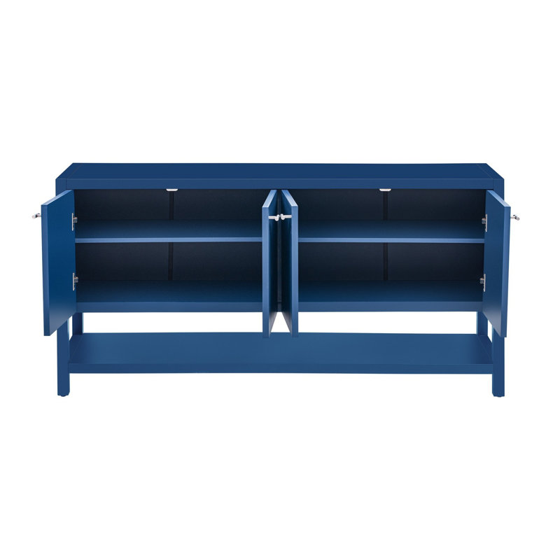 Functional Entryway Console Table with Ample Storage, Navy Blue