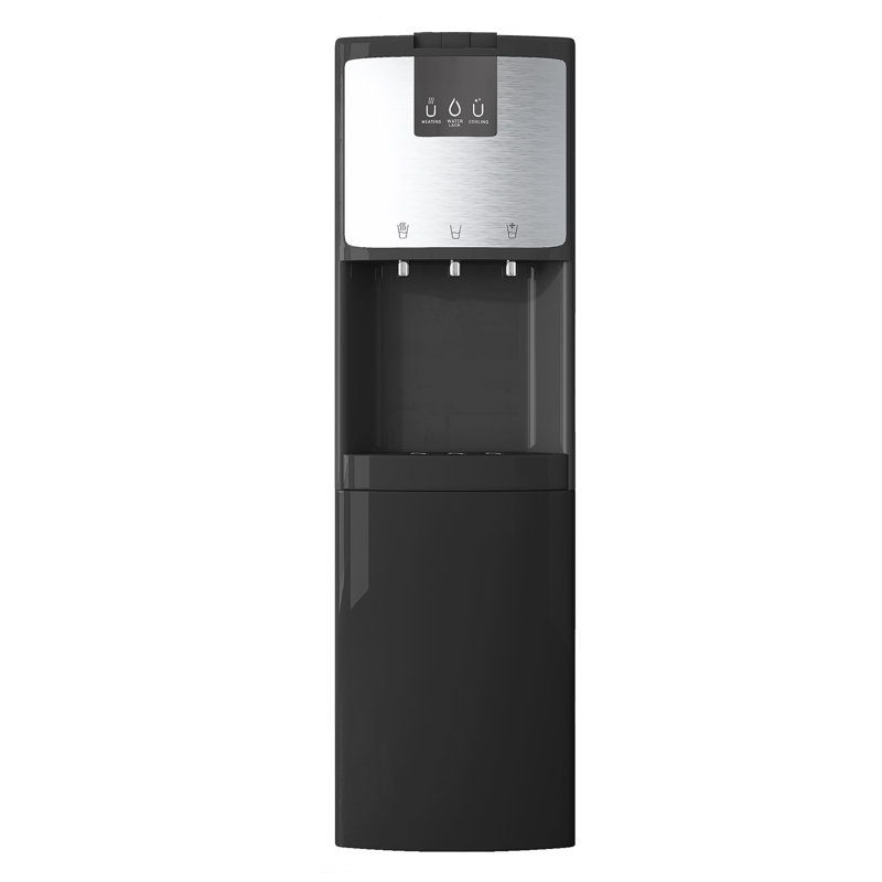 Stainless Steel Bottom Loading Water Dispenser-Instant Cooling,Three Temperature Control,Anti-Scald Shield & Apartment-Friendly(Black)