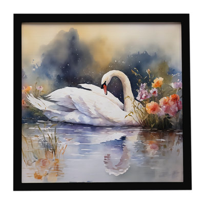 Swan Framed Metal Print
