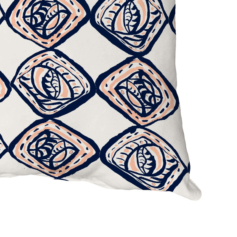 Housse et insert de coussin extérieur d'extérieur, 20 po X 20 po, Bleu marine / Orange