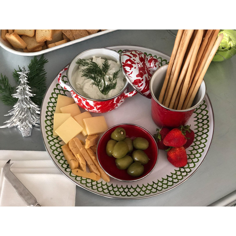 Set of 2 Green Scallop Chargers