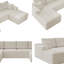 U-Shaped Sectional Sofa with Ottoman & Chaise Lounge, Upholstered Plush Corduroy Fabric Modular Couch for Large Spaces, Compressed Furniture No Assembly Required-1934867104