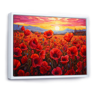 «Red Crimson Bloom Garden Serenade», reproduction sur toile