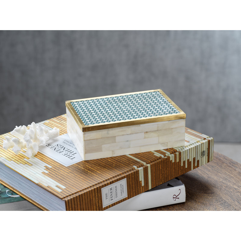 Cobie Bone/Brass Decorative Box