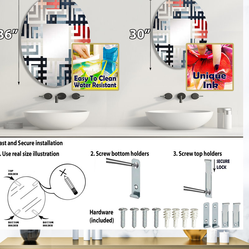 Aariah Oval Mirror, 35,4 po x 23,6 po