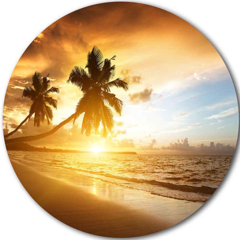 Photographie « antilles mer coucher de soleil » Seascape, H 23 po x l 23 po x P 1 po, Métal