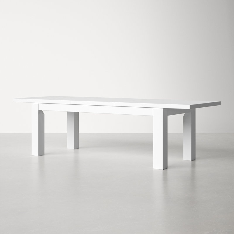 White Gloss Extendable Rectangular MDF Dining Table