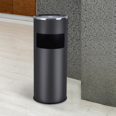 Stainless Steel Open Outdoor Trash & Recycling Bin - 12.3L