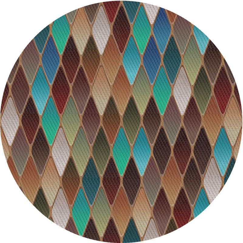 Rainer Geometric Indoor Rug, Round 3'