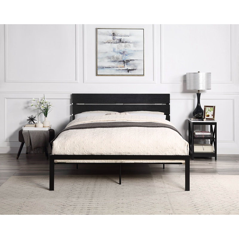 Tavraj Metal Platform Bed, Black, Queen