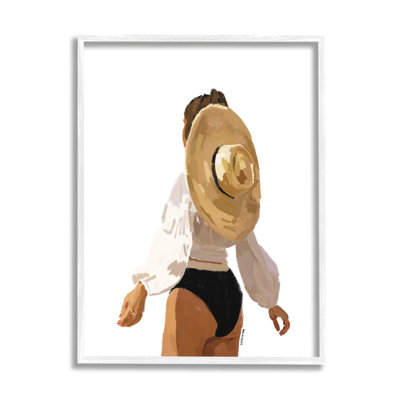 " Woman Draped Sun Hat Tropical Summer Vacation " by Amelia Noyes