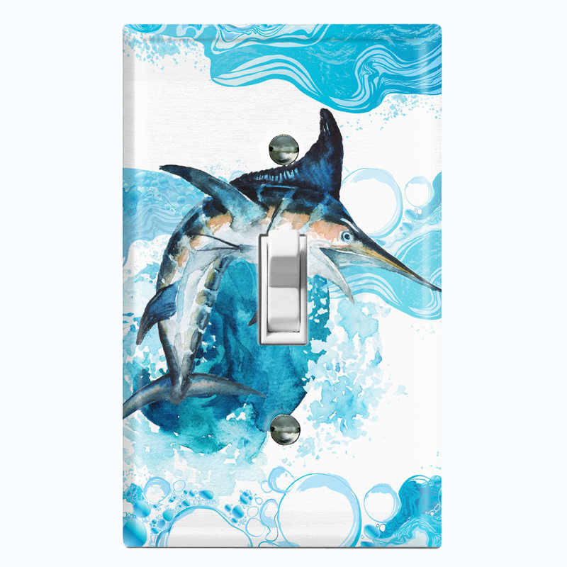 Sword Fish Ocean Water 1 - Gang Toggle Light Switch Standard Wall Plate