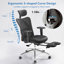 Chaise de travail inclinable ergonomique à haut dossier en filet avec appui-tête et repose-pieds pour et le bureau