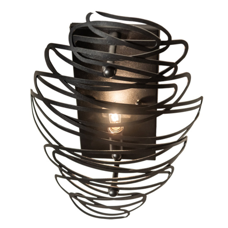 Cyclone 1 - Light Candle Wall Light, Textured Black