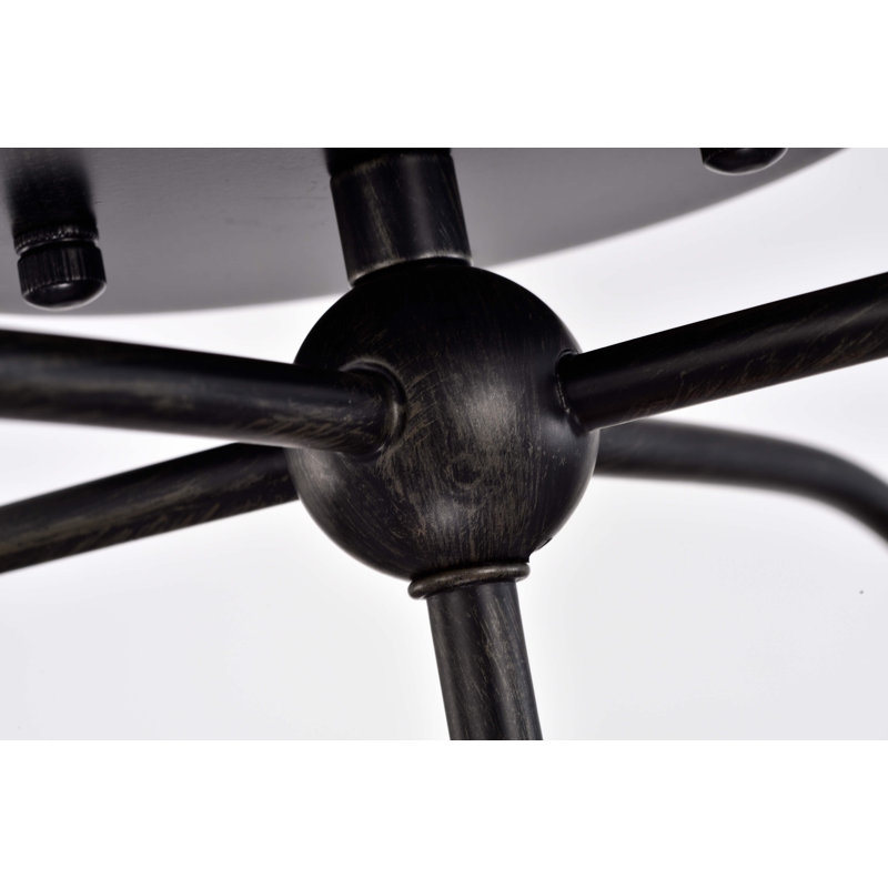 Holiman 18.1" Semi Flush Mount Ceiling Light with Antique Black Metal Drum Shade