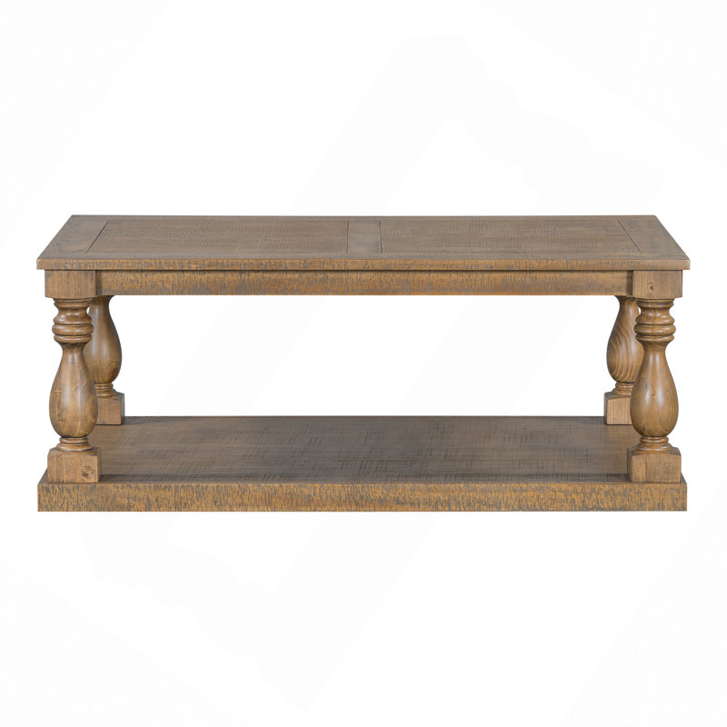 Coffee Table with Floor Shelf, Brown