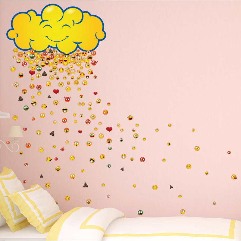 Décalcomanie murale émojis happy cloud