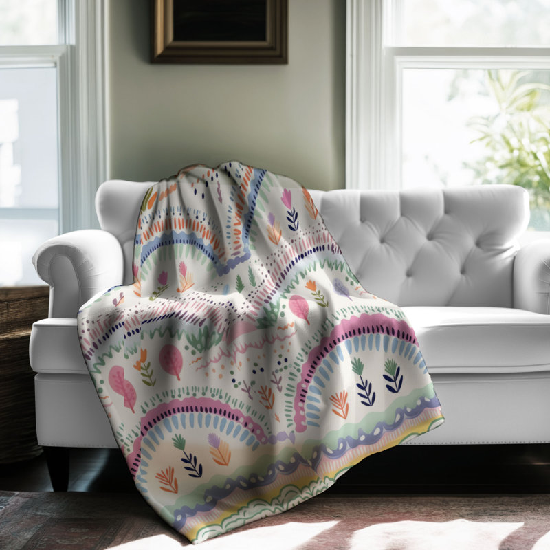 Rainbow Spirals - 1 pièce Sherpa Premium, L 60 po x l 50 po