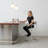Saddle Leather Bar & Counter Stool, Faux Leather Dining Chair, Stainless Steel Frame Arm Chair, Accent Chair-1137715921