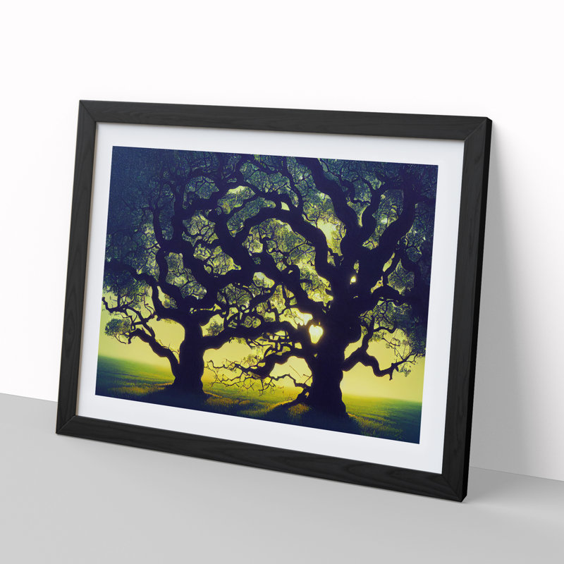 Unforgettable Oak Trees - Framed Print, Black, 46cm H x 64cm W x 2cm D