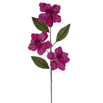 6" x 28" Burgundy Velvet Trio Amaryllis Stem. It includes three pieces per bag.