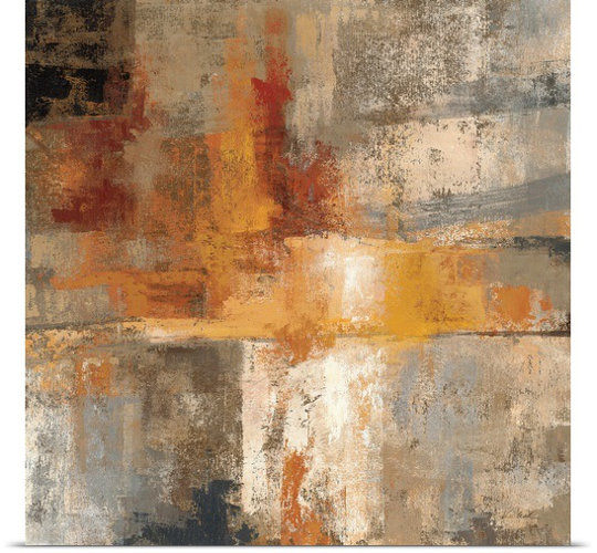 'Silver and Amber Crop' by Aniessa Painting Print
