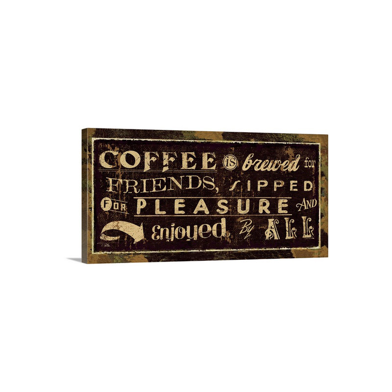 S iv-impression d’art textuel Coffee Quote, H 12 po x l 24 po x P 1,5 po, Toile