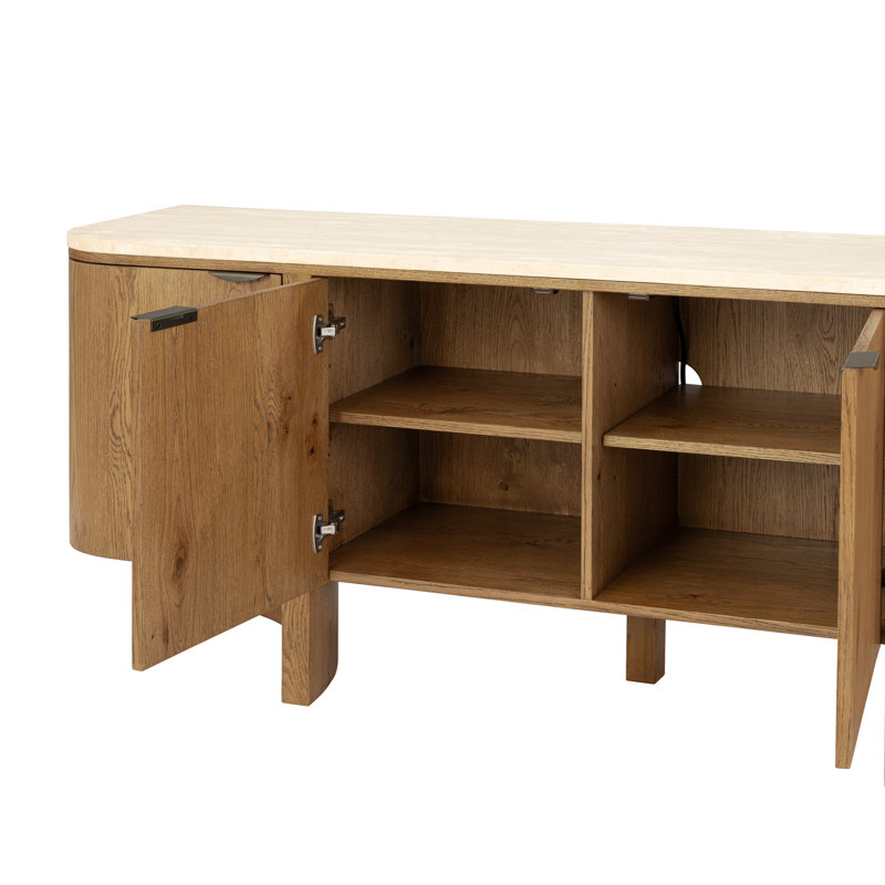 Solstice TV Stand Console, Oak/Cream