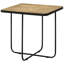 Table d'appoint stylisée et noire 24 po x 24 po pour espace de vie Table carrée de 24 po avec base mat luge