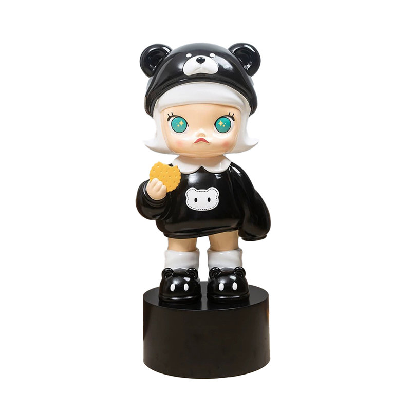 POP Light-luxury Style Eco-friendly Resin Cartoon Ornament, Black/White
