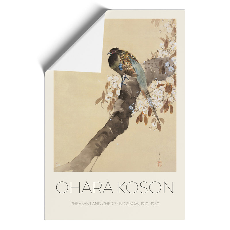 Pheasant on a Cherry Blossom Tree Print by Ohara Koson - Frameless Print, 30cm H x 21cm W x 0.1cm D