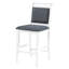 Ensemble de salle à manger 3 pièces à hauteur de comptoir en bois avec 2 chaises rembourrées pour petits espaces, blanc et gris-117847509