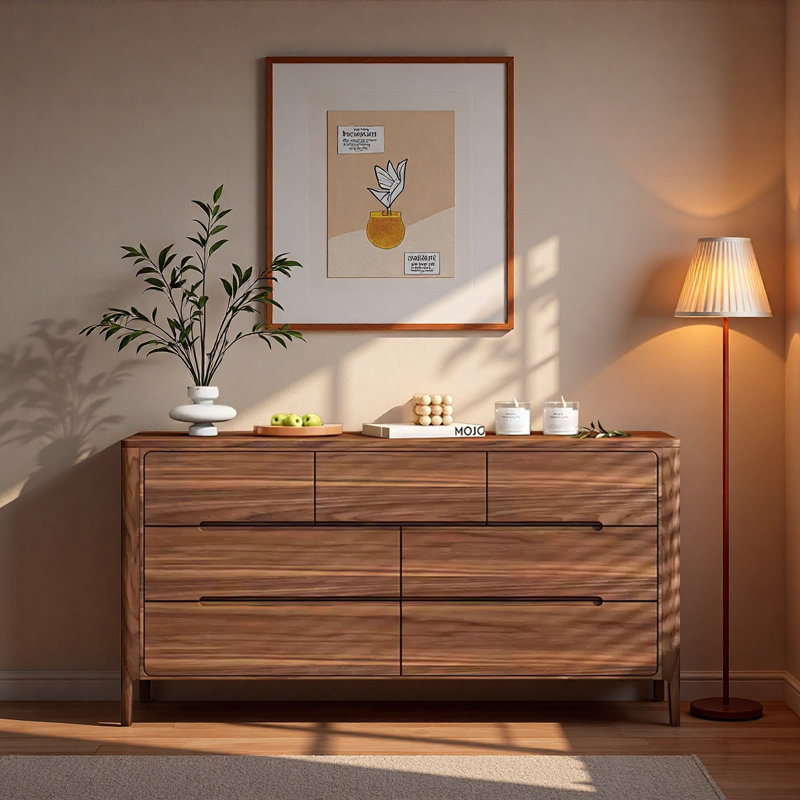 Commode d'appoint simple de couleur noyer noir moderne, H 29,53 po x l 62,99 po x P 16,54 po 