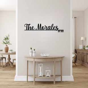 Personalized Script Family Name Metal Wall Décor with Established Year