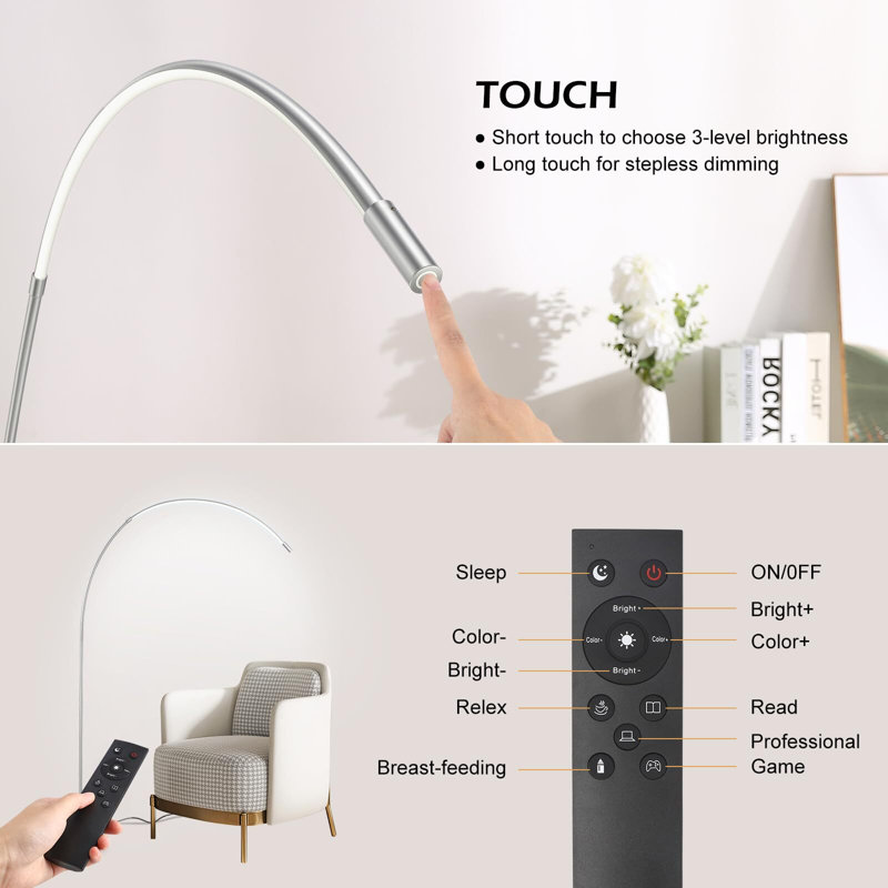 Jamicia 37'' LED Arched Floor Lamp