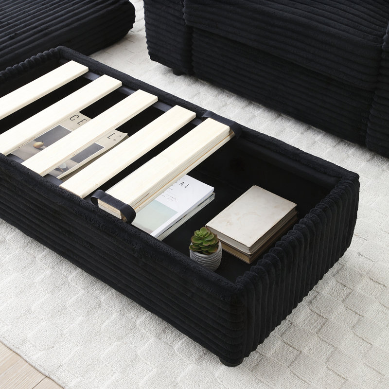Oversized Accent sofa with Ottoman, Black