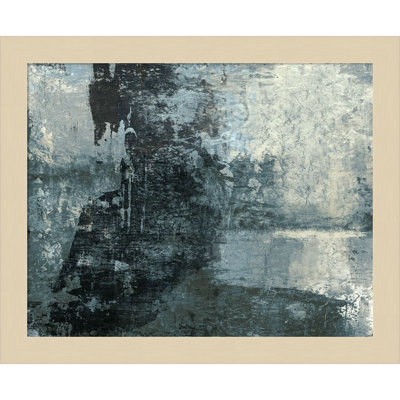 Black and Grey and Blue III by Fresno Wood Framed Wall Art Print