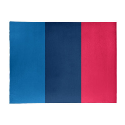 Tapis bleu/marine/rouge rayé