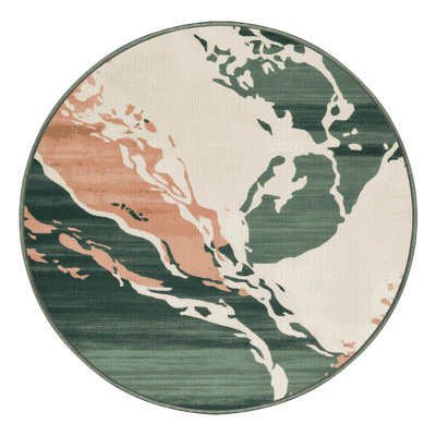 Tapis vert aquarelle lavable à la machine