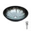Lavabo de salle de bain en verre trempé avec bonde escamotable, lavabo ovale, dégradé de gris, idéal pour les différentes pièces aux bords lisses artistiques, installation au-dessus du comptoir, bon drainage