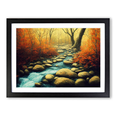 An Autumn Forest Stream - Framed Print